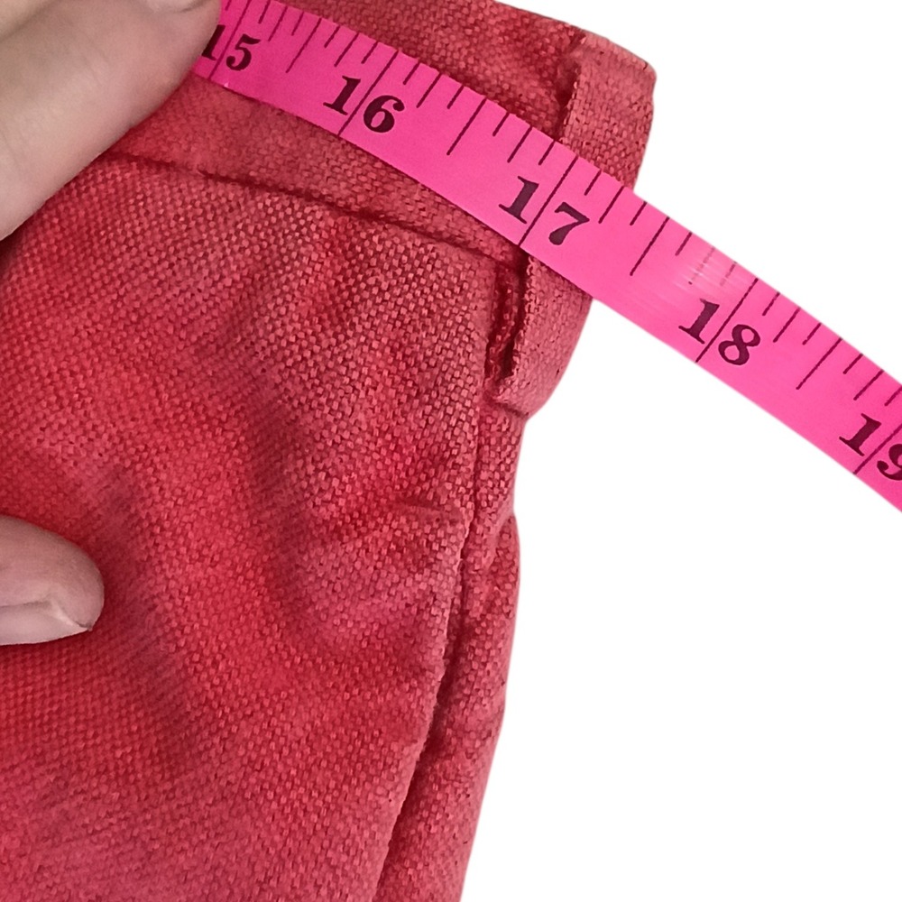 Banana Republic Womens Coral Red Linen Blend Straight Leg Trousers Size 12 - Picture 8 of 10